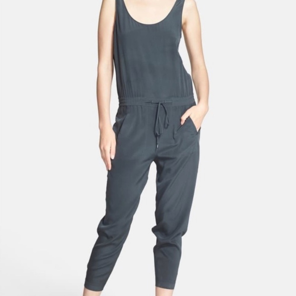 Like-new Vince Silver Silk Jumpsuit